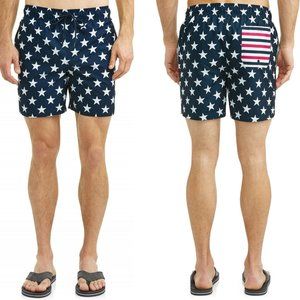 Mens George STARS & STRIPES 6" Novelty Swim Trunks Size Large  XXL 4th July NWT